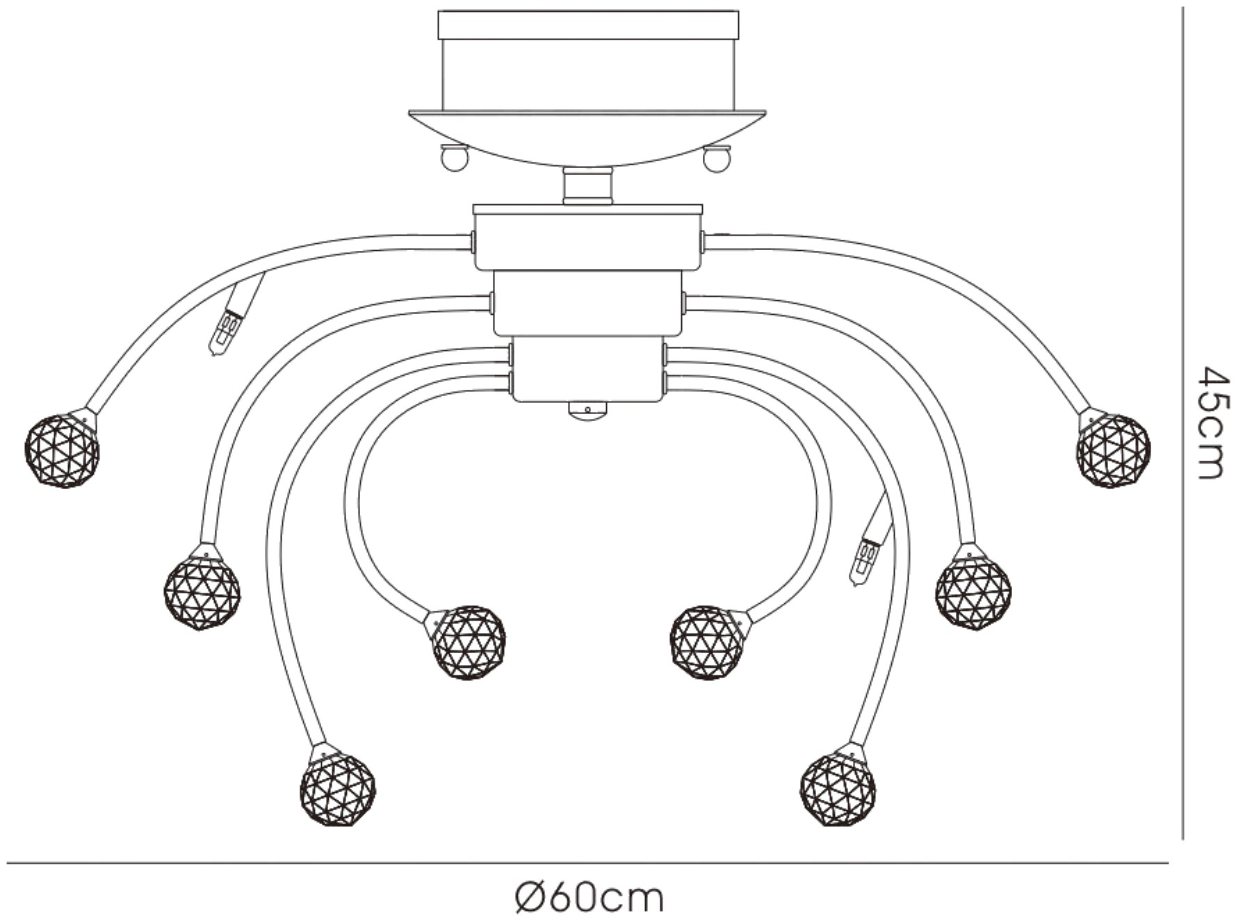 Xeena Crystal Ceiling Lights Diyas Flush Crystal Fittings